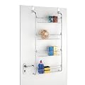 WENKO 4340033100 T�rregal - zum Einh�ngen mit 4 Ablagek�rben, Chrom, 49.5 x 109 x 14 cm
