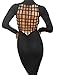 Allegrace Womens Sexy Back Mesh Cross Cut Stretch Bandage Party Evening Dresses Black M