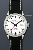 MONDAINE Watches:Mondaine Sport Day Date 41mm Watch - White Dial, Black Leather Strap A667.30308.16SBB