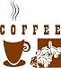 Coffee With Coffee Cup Mug Design - Removable Vinyl Wall Decal - 24 Colors Available 12X12