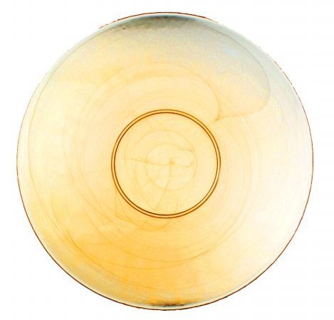 Arda Glassware 99650200 Allure Handmade 15.5 in. Shallow Bowl - White- Amber