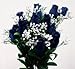 Set of 3-Navy Silk Closed Rose Bud Bushes
