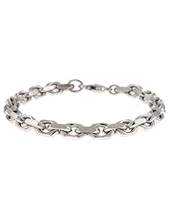 Silver Flat Link 6.4mm Bracelets Length = 8