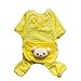 Petparty® Cute Bear Comfy Dog Pajams Dog Shirt Stripes Dog Jumpsuit Pet Dog Clothes (Yellow, XS)