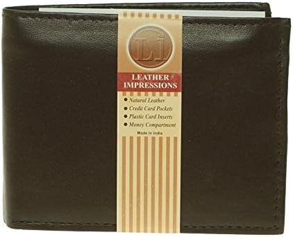 Leather Impressions INC Leather Lamb Soft Skin Bi-Fold Wallet Brown
