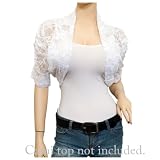 Plus Size Floral Lace Bolero Shrug White