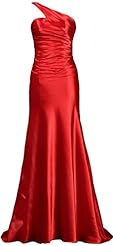 Satin Pleated One Shoulder Bridesmaid Dress/Wedding Party Dress 