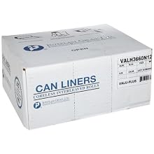 Inteplast Group Valu-Plus HDPE Waste Can Liner, Star Seal