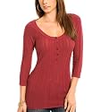 G by GUESS Marissa Scoop Henley Sweater