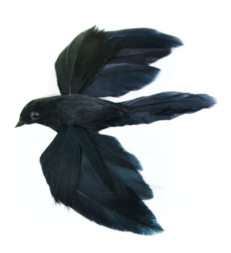 Touch of Nature 2.25" Black Flying Crow on wire, 1pc