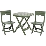 Adams Manufacturing Quik-Fold 3-Piece Cafe Bistro Set, Sage