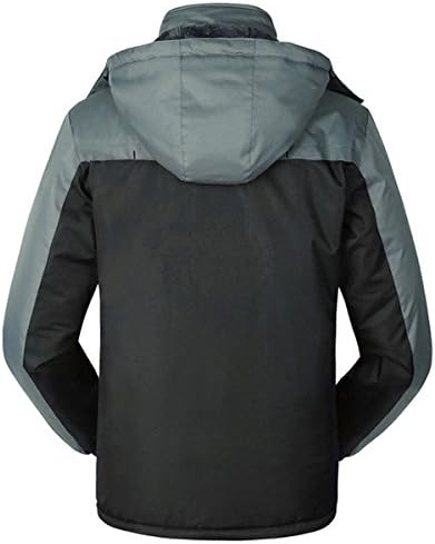 KSXX Men's Winter Outdoor Waterproof Breathable Hooded Climbing Hiking Snowboarding Sport Jacket Coat Black 2XL