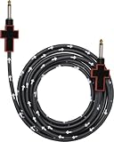 Bullet Cable Black and Red Cross 12-foot Instrument Cable. Straight/Straight Connectors