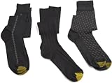 Gold Toe Men's 2056H Fashion Dress Sock, Black, 10-13