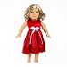 Red Satin Holiday Dress Doll Outfit Clothing -- Fits 18" American Girl Doll