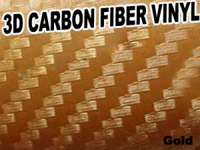 3D Texture Carbon Fiber Sticker Vinyl Flexible Decal Film Wrapping Sheet (Gold) For TOYOTA Land Cruiser