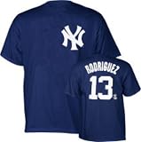 Alex Rodriguez Youth T-Shirt - New York Yankees #13 Alex Rodriguez Name and Number S/S Navy Tee