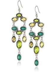 Lucky Brand "Mar14 Garden Glam Caseline" Multi-Green Stone Drop Earrings