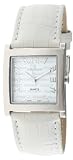 Peugeot Women's 312WT Silver-Tone White Leather Strap Watch