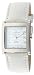 Peugeot Women's Silver-Tone White Leather Strap Watch #312WT