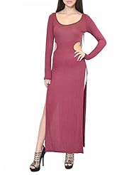 Cutout Slit Denim/Spandex/Viscose Scoop Neck General Print Prom Dress/Party Dress/Maxi Dress 