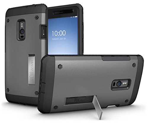 OnePlus 2 Case - TUDIA Ultra Tough OMNIX [Heavy Duty] Hybrid Full-body Protective Case with Front Cover and Built-in Screen Protector / Impact Resistant Bumpers Cover for OnePlus Two (Metallic Slate)