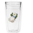 Garden Gloves 12 oz Slimline Insulated Beverage Tumbler, Clear