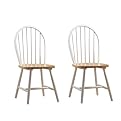 Windsor Dining Chairs - Set of 2 (White/ Natural)