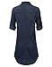 JJ Perfection Women's Plus Size 3/4 Sleeve Chambray Denim Button Down Midi Dress