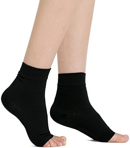 Plantar Fasciitis Socks Foot Care Compression Sock Sleeve with Arch & Ankle Support for Men & Women (1 Pair , Black) (XL (10-11 Inch))