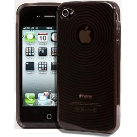 Black Gel Silicone Protective Armour Case Cover & Screen Protector Kit for New Apple iPhone 4 4G HD