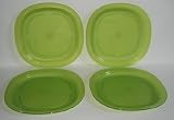 Tupperware Microwave Luncheon Plates, Parrot Green (Set of 4)