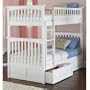 Atlantic Furniture Columbia Twin / Twin White Bunk Bed w/ Storage Drawers