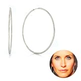 Diamond Cut Silver Large Hallow Hoop Earrings