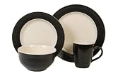 Gibson Carnegie 16pc Dinnerware Set, Black