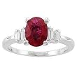 14K White Gold Ruby and Diamond Ring