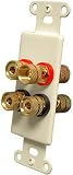 OEM Systems Pro-Wire Jack Plate (4 Solderless Binding Post), Almond