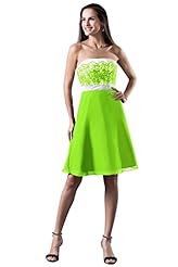 Strapless Chiffon Sleeveless Lace Cocktail Evening Dress/Prom Dress/Party Dress/Wedding Dress 