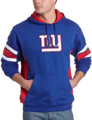 NFL Men's New York Giants Passing Game II Long Sleeve Hooded Fleece Pullover (Deep Royal/Athletic Red/White, XX-Large)