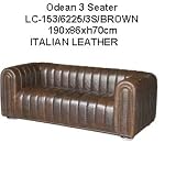 FURNITURE IMPORTS 3 SEATER PLUS 2 SEATER RETRO ART DECO WEATHERED BICAST LEATHER SOFAS