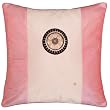Decorative Handmade Silky Peach & Pink Cushion Cover / Pillow Sham - Golden Sunflower Design