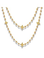 18 Karat Gold Overlay 18" 12 Carat Citrine Four Petal Clover Design Chain Necklace