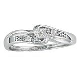10K White Gold Diamond Promise Ring (1/10ct tw.) Sizes 4-9