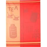 French Jacquard Towel Tea and Cocoa vibrant colored dish towel by PD