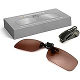 ElementsActive Premium Lightweight Polarized Clip-on Sunglass Rectangular Lenses 58mm with Compact Flip Up Mount - Anti-Reflective UV400 UV Protection - Fits over Prescription Eyeglasses for Driving or Fishing