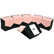 6 Pink & Black Magnetic Lid Ring Jewelry Gift Box Displays