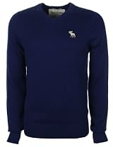 Abercrombie & Fitch Mens Sweater V-Neck Marine Blue