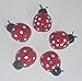 Wooden Red/ White Ladybug Wall Hangings - Set of 5