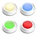 HONWELL Push Button Light, Puck Lights Battery Operated, RGB Night Light, 4 Color Cordless Touch Lights, Dimmable Tap Closet Lights, Stick on Light for Classroom Shelf Kitchen Cabinet Decorative-4Pack