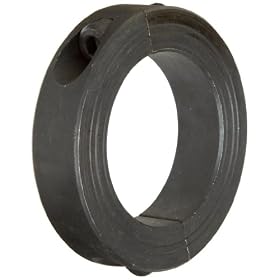 Climax Metal M2C-40 Steel Two-Piece Clamping Collar, Metric, Black Oxide Plating, 40mm Bore Size, 60mm OD, With M6 x 16 Set Screw
